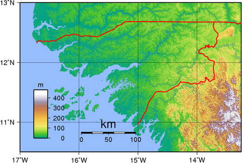 Topografie Guinea-Bissau