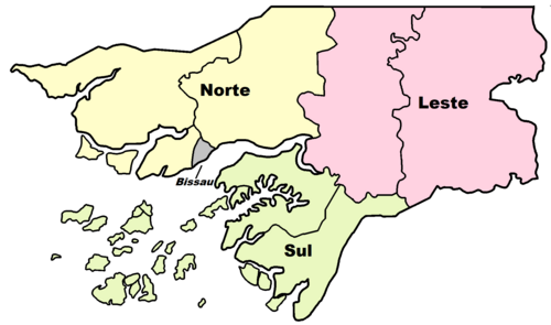 Mapa provincií Guinea-Bissau