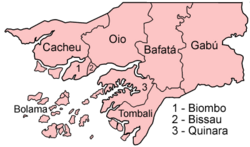 Guinea-Bissau - pojmenované regiony