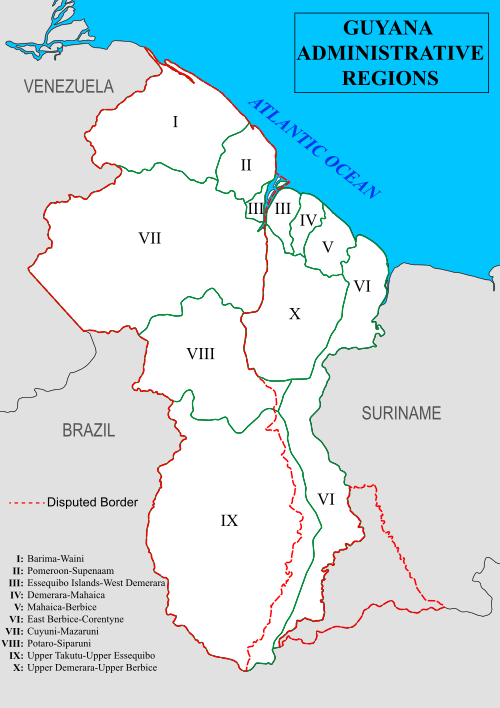 Guyana - Administrativní regiony