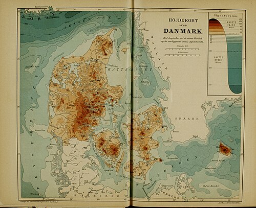 Mapa výšek Dánska