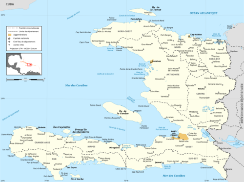 Administrativní mapa Haiti