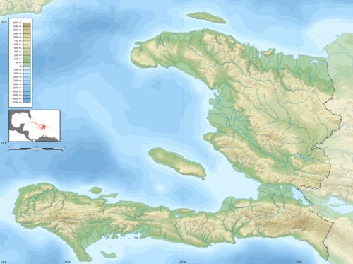 Prázdná mapa Haiti s topografií