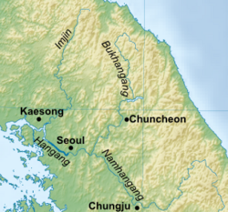 Mapa řeky Hangang