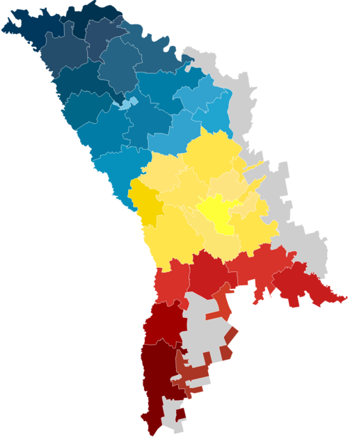 Adminstративně-teritoriální mapa Moldavska