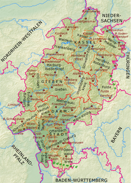Okresy Heska - Názvy