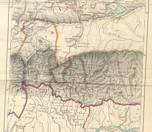 Historická mapa Sikkimu