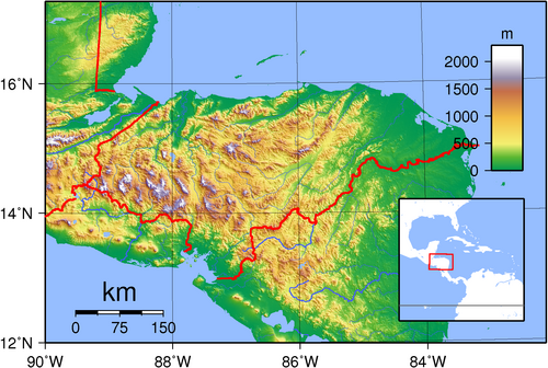 Topografie Hondurasu
