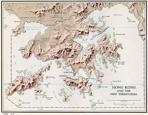 Mapa Hong Kongu 1962