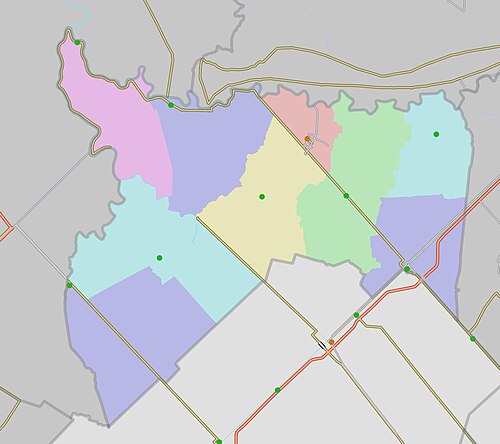 Administrativa mapa okresu Hong Dan