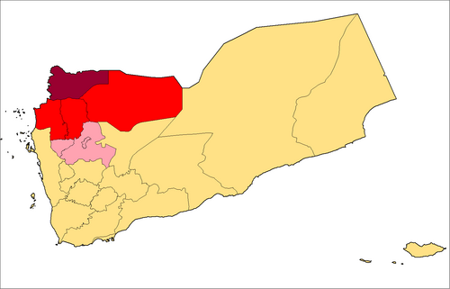 Mapa Houthiů