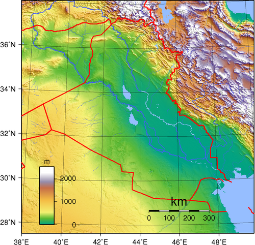 Topografie Iráku