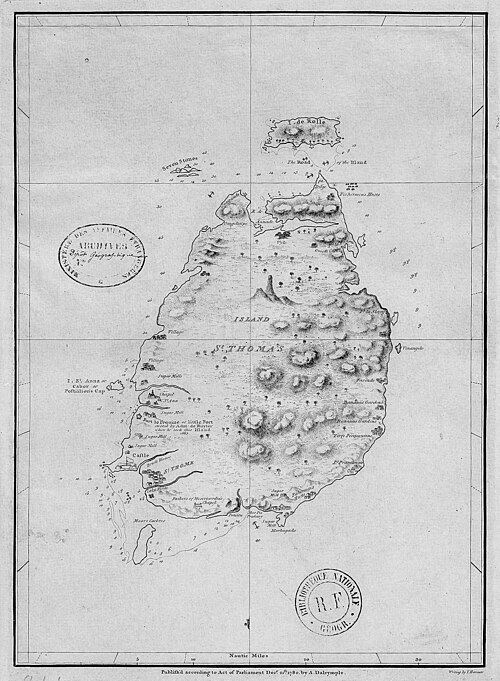 Ostrov Svatého Tomáše z roku 1780