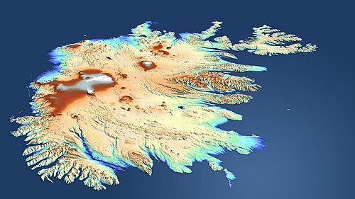 Výšková mapa Islands
