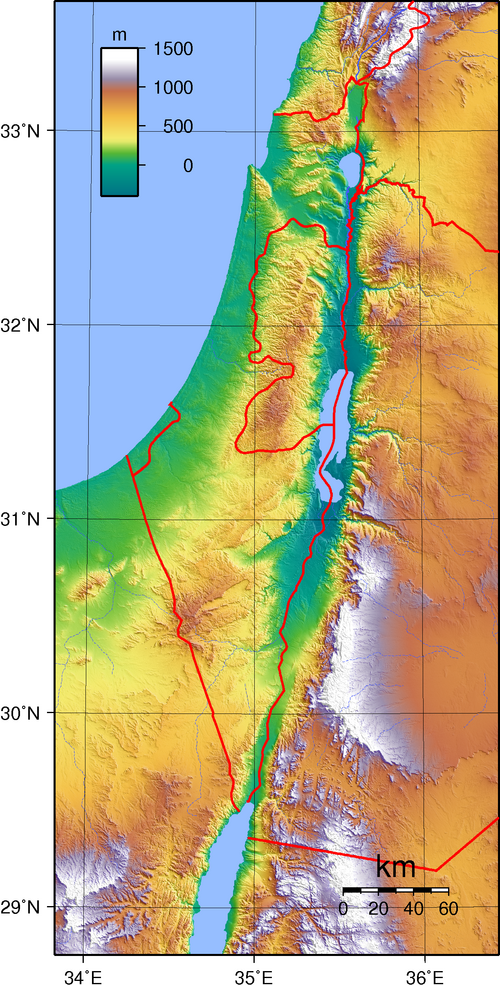 Topografie Izraele
