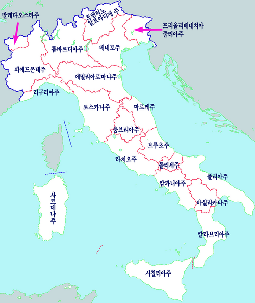 Mapa Itálie