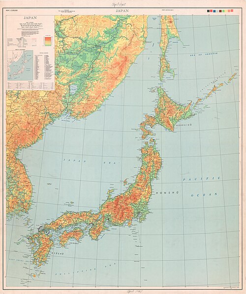 Mapa Japonska - 1. vydání