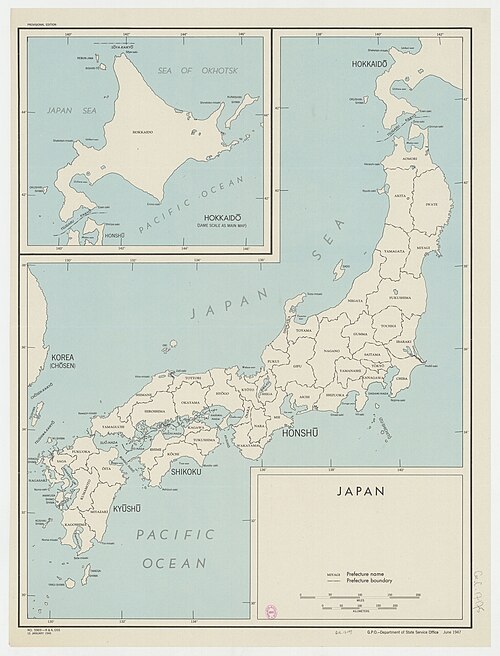 Mapa Japonska - OSS