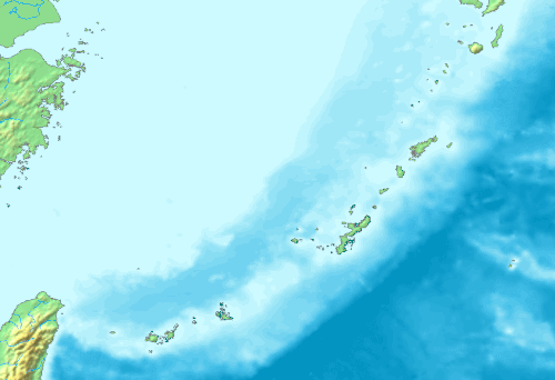 Mapa Nansei-Shoto Japonska