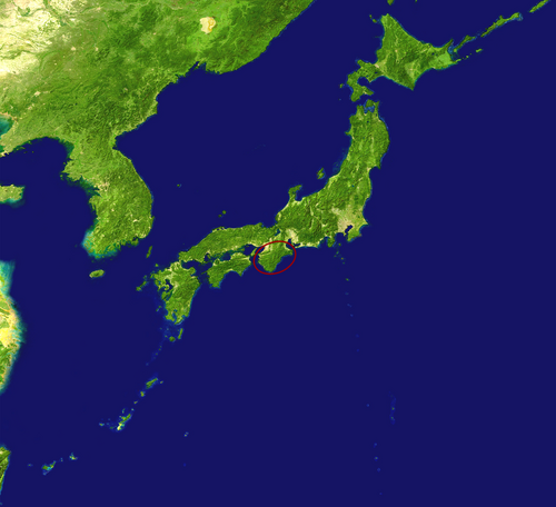 Satelitní snímek Japonska