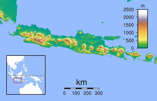 Java - topografická mapa s lokalizací