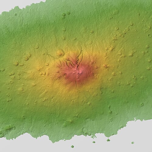 Ostrov Jeju, Hallasan. Výšková mapa