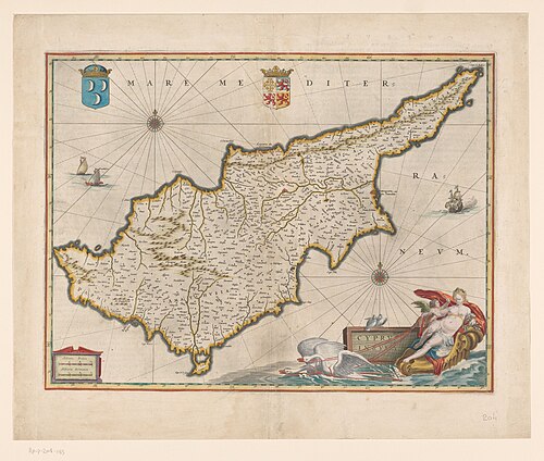 Mapa Kypru (Cyprus Insula)