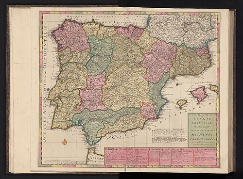 Mapa Španělska a Portugalska