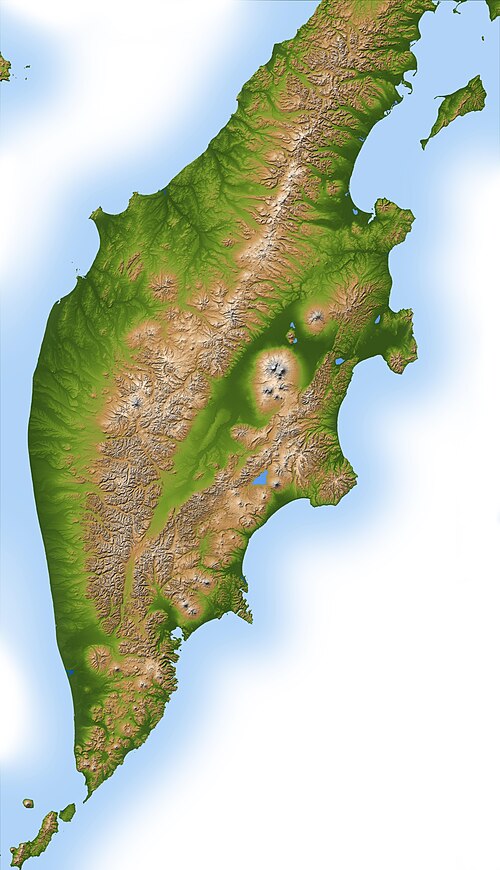 Topografie Kamčatského poloostrova