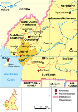 Kamerun - politická mapa - pobřeží