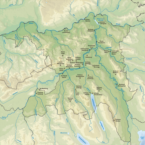 Kanton Aargau - Hrady a zámky