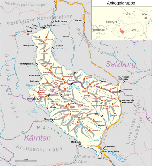 Mapa skupiny Ankogel