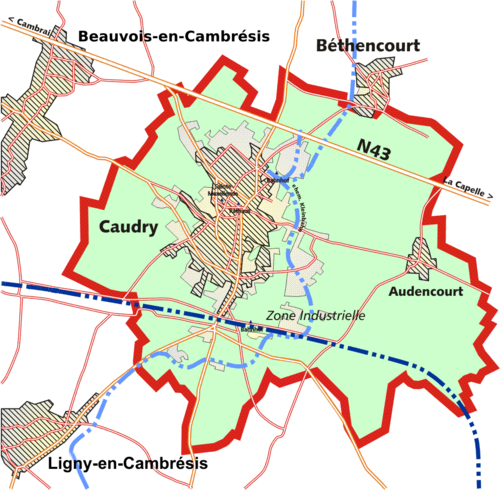 Mapa Caudry