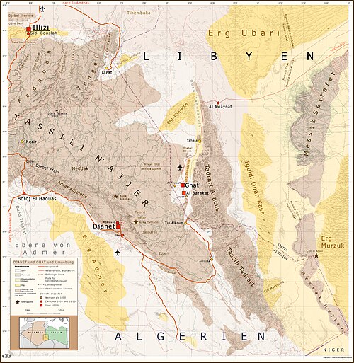 Mapa Djanet-Ghat