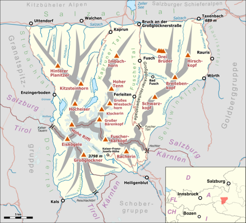 Mapa Glocknergruppe