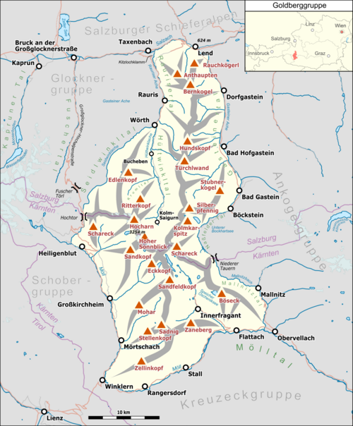 Mapa Goldberggruppe