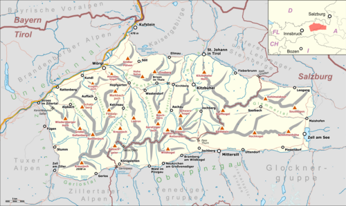 Mapa Kitzbühelské Alpy