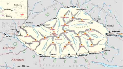 Mapa Kreuzeckgruppe