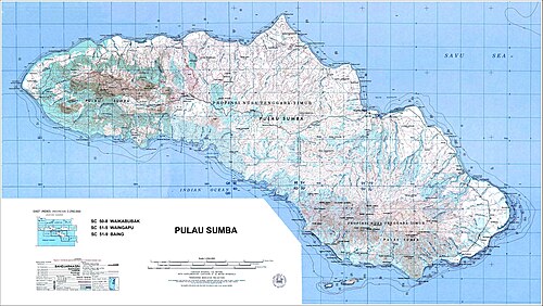 Mapa ostrova Sumba