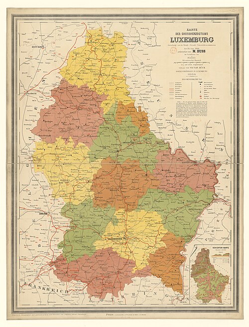 Mapa Velkoknížectví Lucemburska Huss 1:70000