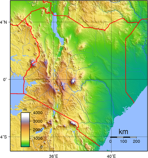 Topografie Keni