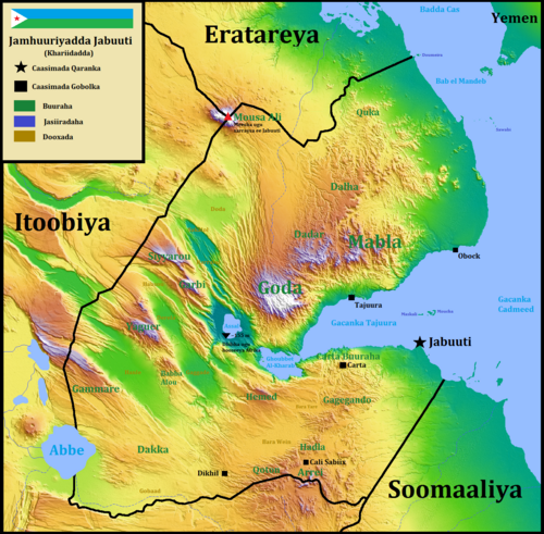 Mapa Džibutska
