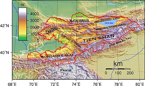 Mapa Kyrgyzstánu