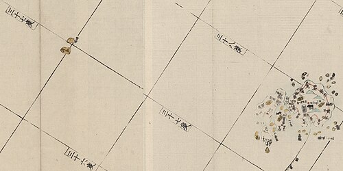 Zemepisná mapa Japonska 1849
