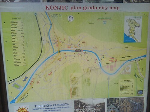 Plán města Konjic