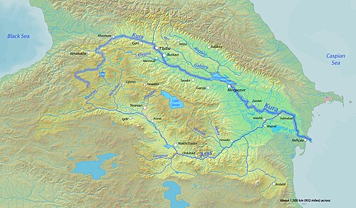 Mapa řeky Kury