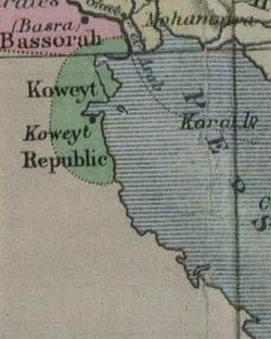 Mapa republiky Kuvajt (1874)