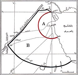 Mapa Kuvajtu z roku 1913