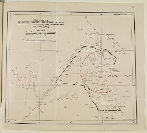 Mapa Kuvajtu z roku 1925