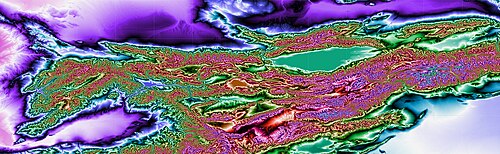 Kyrgyzstán topografie duha zebra